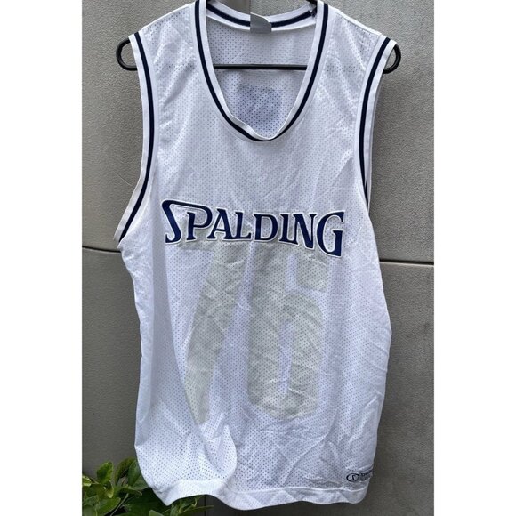 Vintage Spalding White Basketball Jersey Men’s Size Large Activewear - Picture 2 of 15